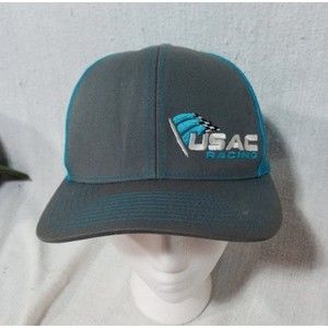 USAC RACING HAT Trucker Cap Snap Back Gray / Blue